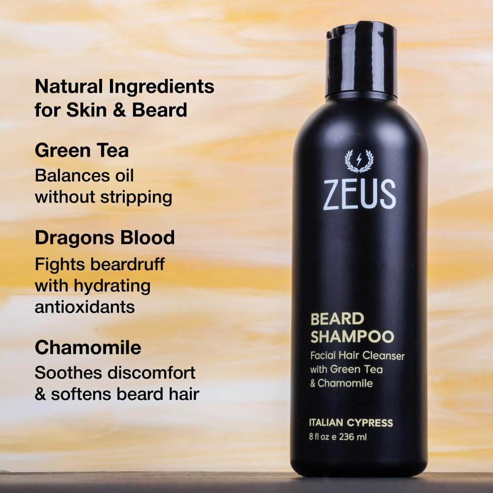 Beard Shampoo Wash for Men with Natural Oils (8 Fl Oz) Sandalwood
