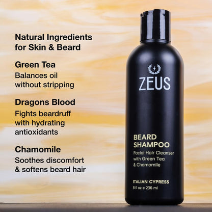 Beard Shampoo Wash for Men with Natural Oils (8 Fl Oz) Sandalwood
